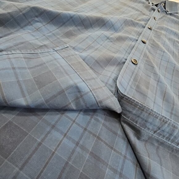 Calvin Klein Men's Large Button-Up Shirt Blue Plaid Slim Fit Long Sleeve EUC LN - Picture 3 of 14